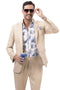 Tan Linen Suit - Men's Modern Fit Casual Summer Linen Tan Notch Lapel Suit