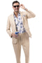 Tan Linen Suit - Men's Modern Fit Casual Summer Linen Tan Notch Lapel Suit