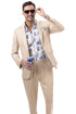 Tan Linen Suit - Men's Modern Fit Casual Summer Linen Tan Notch Lapel Suit