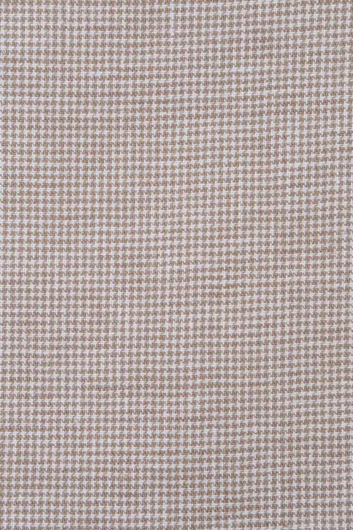 Mens Classic Two Button Linen & Cotton Summer Sport Coat Blazer in Tan Houndstooth