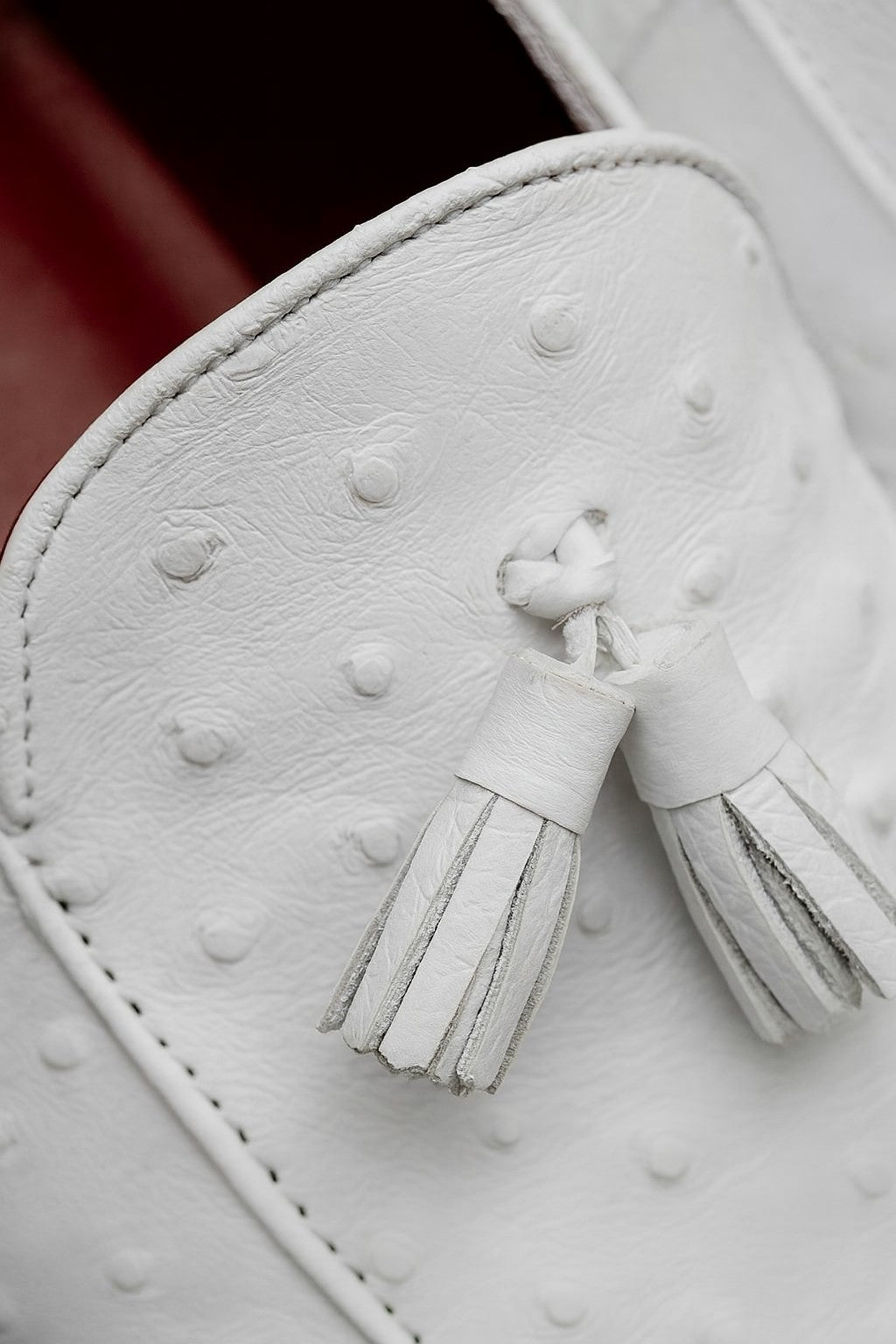 Marco Di Milano Aubiere White Ostrich Quill Tassel Loafers