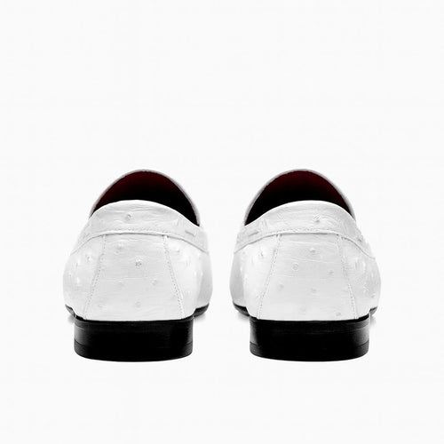 Marco Di Milano Aubiere White Ostrich Quill Tassel Loafers