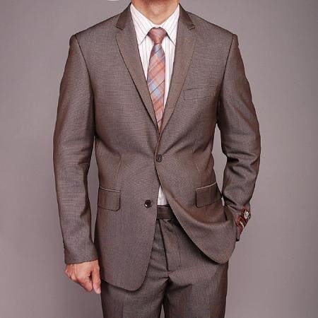 Brown Slim Fit Suit - AlbertoNardoniStore