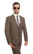 Olive Green 100% Wool Stripe Suit