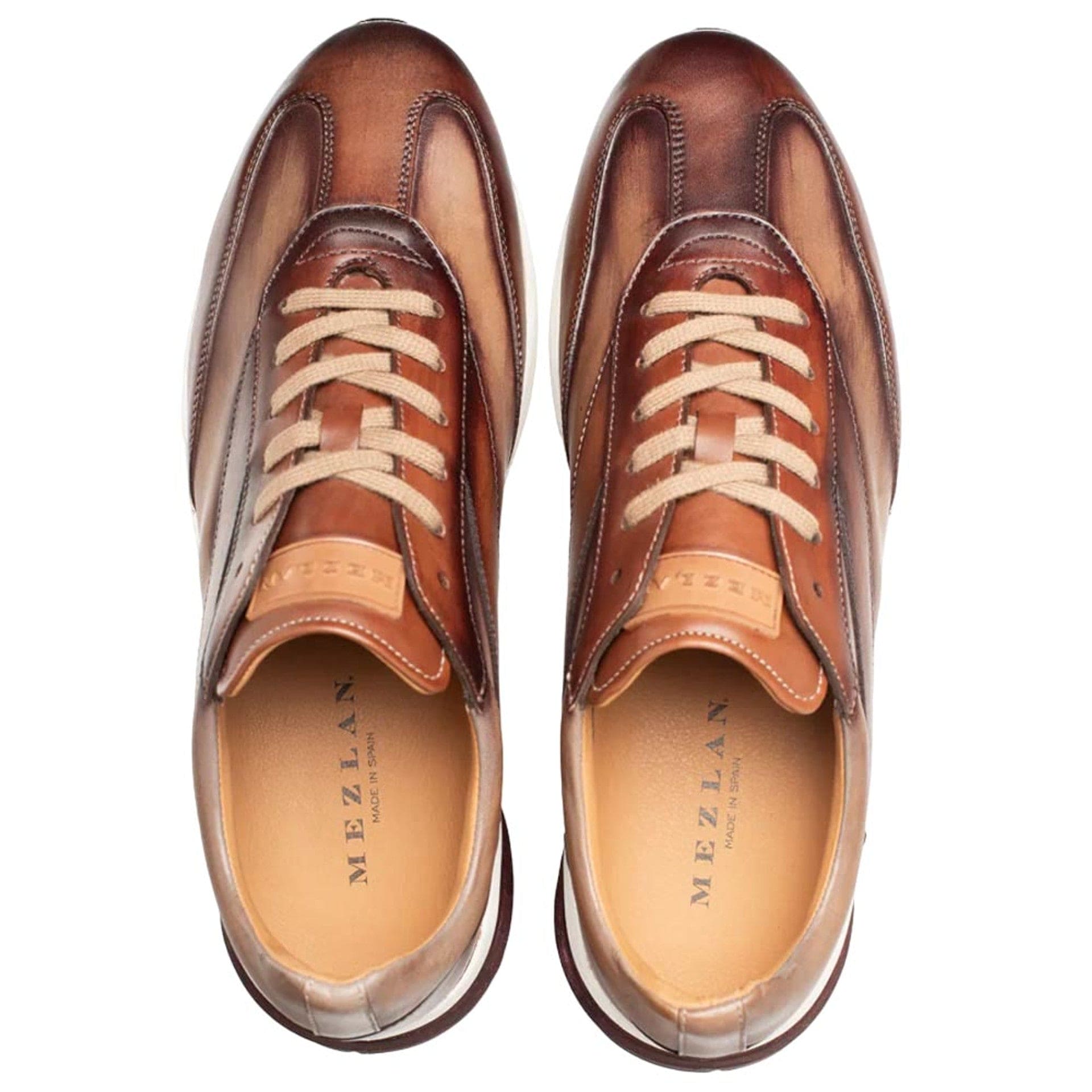 Men's Magico Tan/Taupe Two-Toned Sneakers by Mezlan – Handcrafted in Spain
