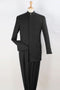 Apollo King "Black Mandarin Banded Collar Suit for Men - French Front Style"