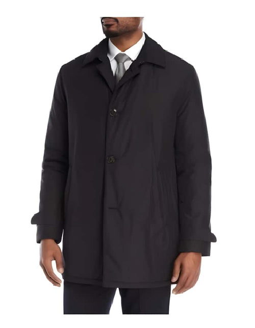 Mens Black Overcoat - Lerner ~ Edgar Big And Tall Trench Coat Black ~ Rain Coat 36 Inch Length Dress Coat Priced Available In Big & Tall Sizes
