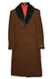 Mens Overcoat -Mens Long Wool Topcoats- Topcoat For Men-Men's Dress Coat Brown