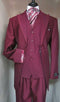Mens Three Piece Suit - Vested Suit Mens Darker Burgundy ~ Wine ~ Maroon Suit