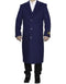 Mens Overcoat -Mens Long Wool Topcoats- Topcoat For Men-Men's Dress Coat Full Length Wool Dress Top Coat / Overcoat In Indigo ~ Bright Blue