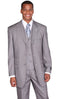 Mens Grey Pinstripe Suit 3 Button Vested Fashion Suit - Gray Pinstripe Suit