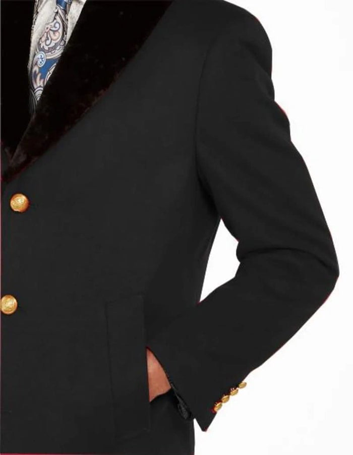 Mens Black Overcoat - Men's Classic Fit Trim Overcoat Three Quarter Length Coat