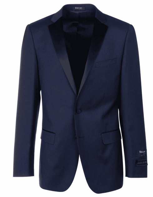 Mens 2 Button Designer Notch Tuxedo in Navy Blue