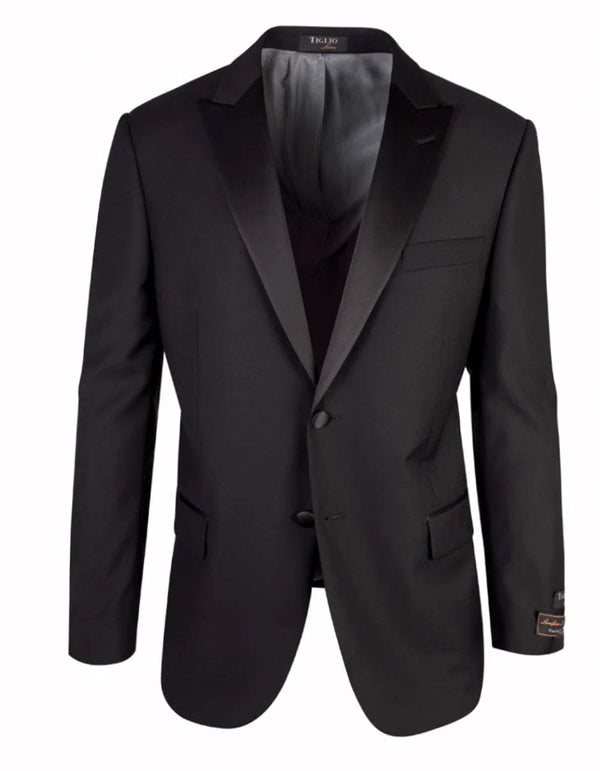 2 Button Designer Peak Tiglio Tuxedo in Black