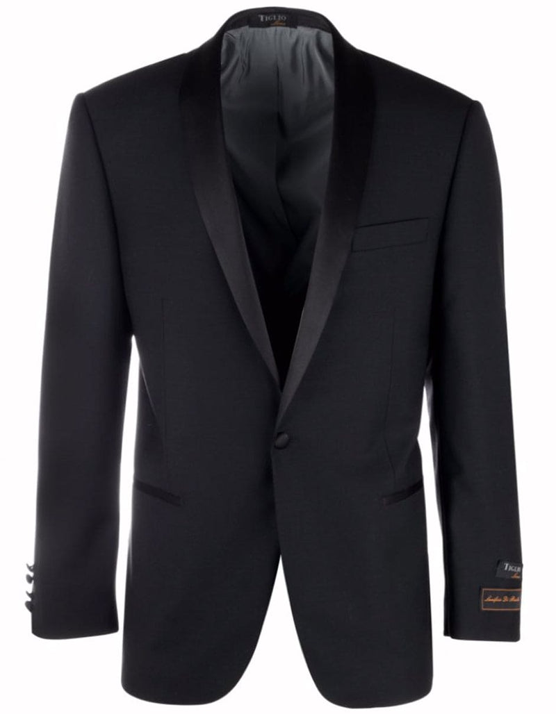 1 Button Designer Shawl Tuxedo in Black Dinner Jacket Blazer - Suit Jacket sateen lapel
