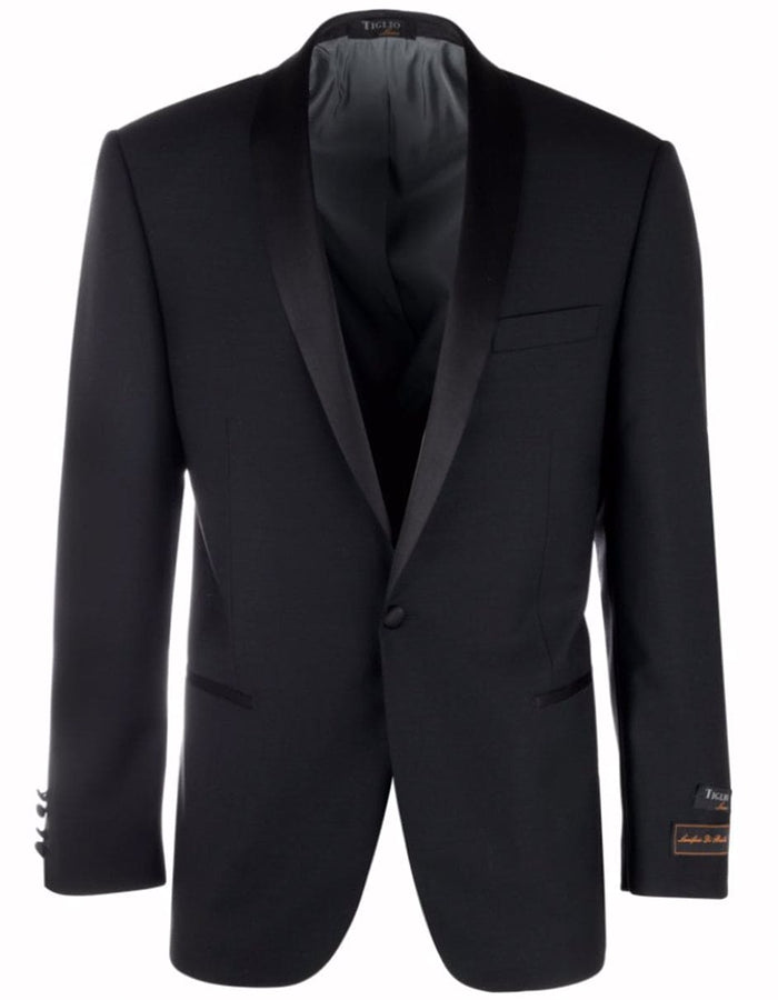 1 Button Designer Shawl Tuxedo in Black Dinner Jacket Blazer - Suit Jacket sateen lapel