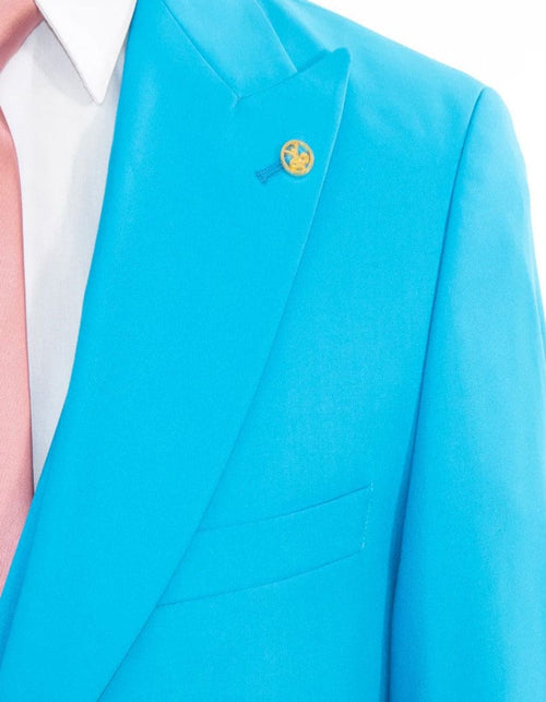 Turquoise 3-Piece Slim-Fit Suit