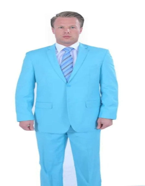 Men's Sky Baby Blue Turquoise 2 Piece affordable Suit