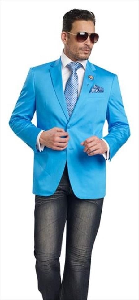 Mens Turquoise Blazer - Turquoise Suit Jacket