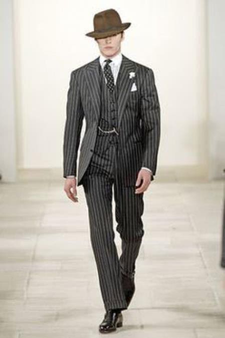 Mens Black and White Prom Suit - Black and White Wedding Groom Suit