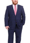 Mix And Match Suits Men's Plaid Pattern Portly Fit Blue Two Button Fully Lined Suit Executive Fit Suit - Mens Portly Suit