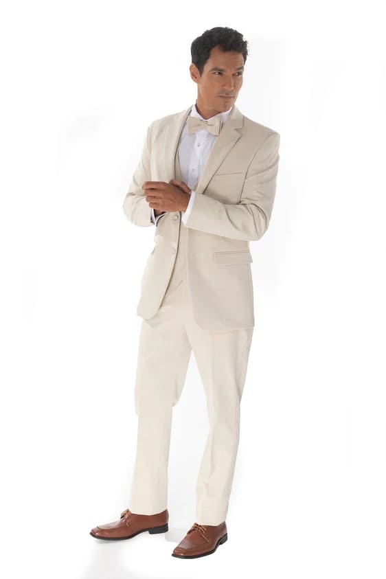 Smoking Traje - Esmoquin - Smoking Para Hombre - Matching Top Collar Sand Tuxedo