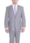 Mix And Match Suits Men's Portly Fit Two Button Fully Lined Solid Gray Super 140'S Suit Executive Fit Suit - Mens Portly Suit