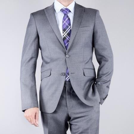 Light Grey Slim Fit Suit - AlbertoNardoniStore