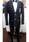 Mens Black and White Prom Suit - Black and White Wedding Groom Suit