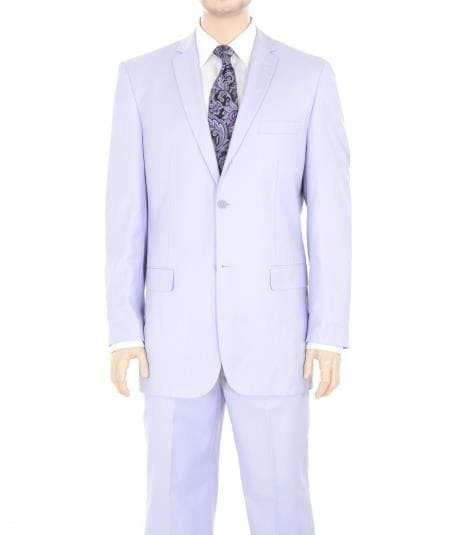 Two Button Suit Solid Lilac Lavender Purple