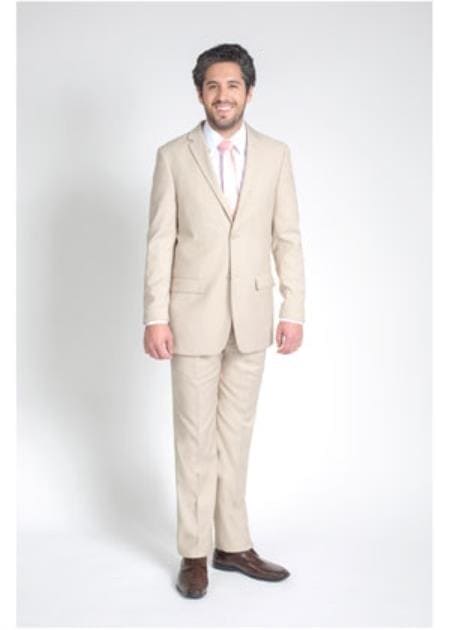 Beige Slim Fit Suit - AlbertoNardoniStore