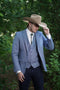 Smoking Traje - Esmoquin - Smoking Para Hombre - Two Button Notch Label Cornflower Tuxedo