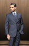 3 Piece Plaid Suit -Navy Mens Plaid Suit