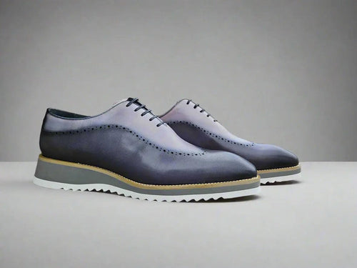 Two-Tone Lace-Up Oxford with Comfort Sole