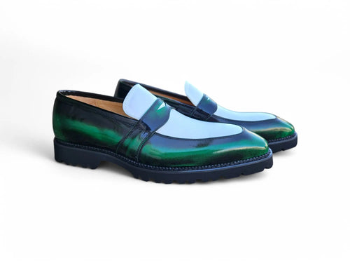 Two Tone Patent Leather Penny Loafer