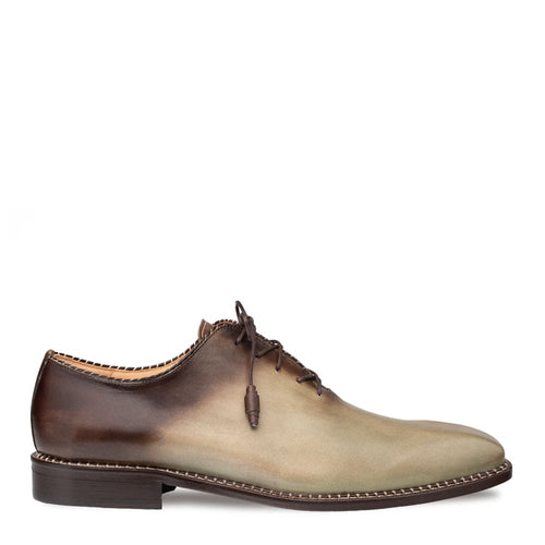 Men's Barbaro Olive/Mocha Two-Tone Oxford Shoes by Mezlan – Hand-Finished Calfskin, Made in Spain