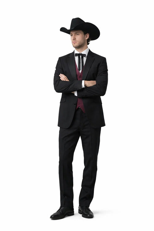 Two Button Peak Western Black