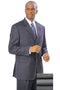"Mens 3-Button Classic Fit Suit, 100% Wool, Navy Pinstripe"