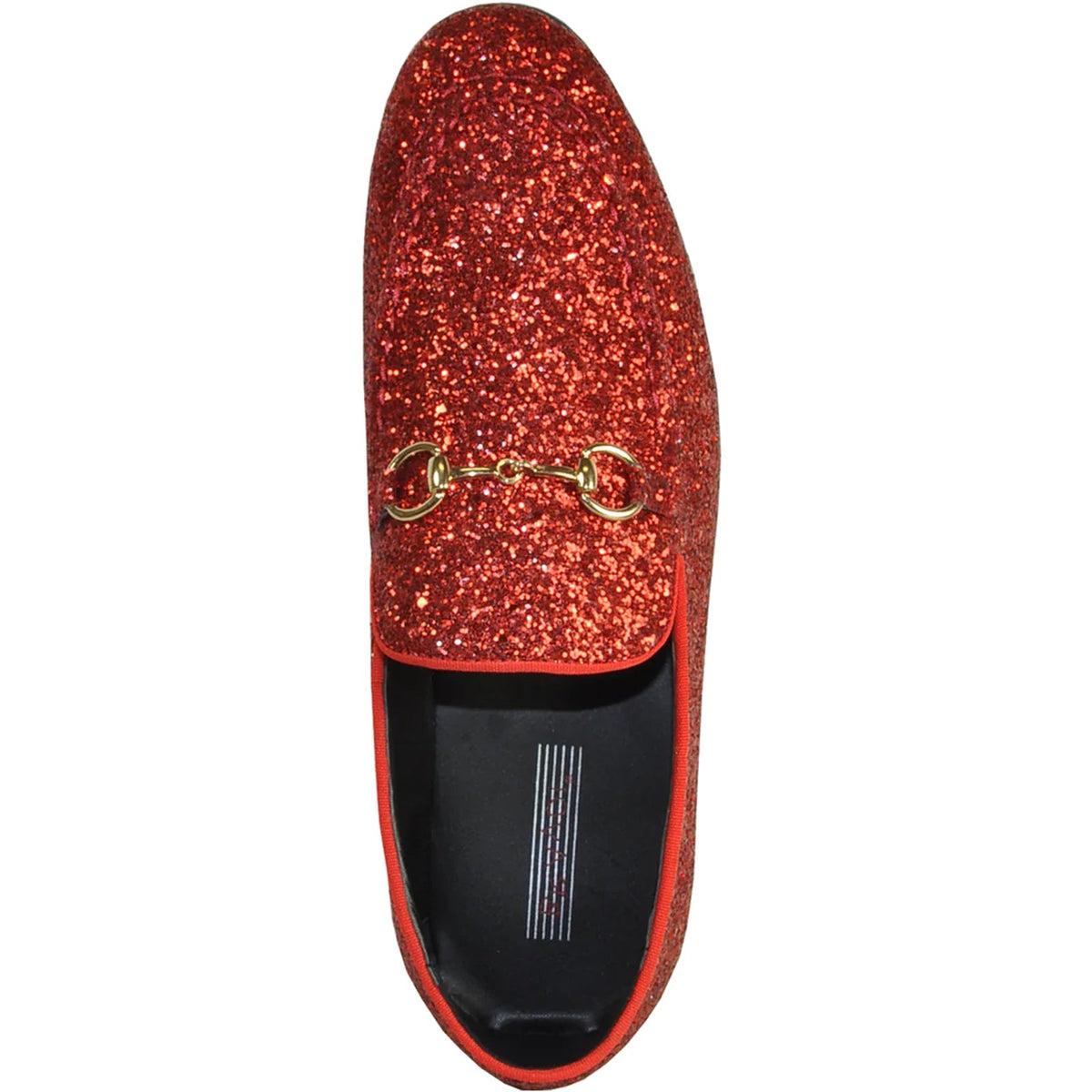 Bravo Mens Modern Glitter Sequin Prom Tuxedo Loafer in Red - Men's Dress Shoes