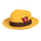 Mens Classic Wool Fedora Dress Hat in Mustard Gold