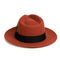Mens Classic Wool Fedora Dress Hat in Rust