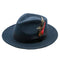 Mens Classic Wool Fedora Dress Hat in Navy Blue