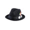 Mens Narrow Brim Crushable Wool Dress Hat Trilby Fedora in Black & White