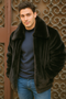 Men's Black Faux Fur Overcoat Fuzzy Warm Winter Jacket Style