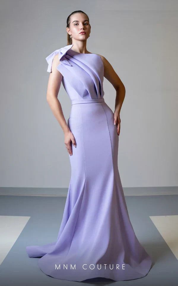 MNM Couture V07402 Orange Evening Gown with Modern Detailing