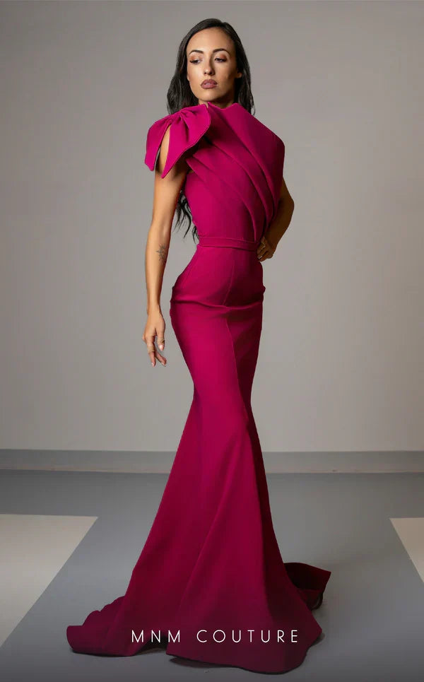 MNM Couture V07402 Orange Evening Gown with Modern Detailing