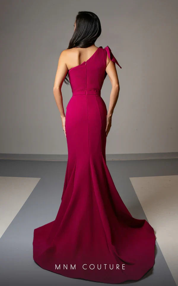 MNM Couture V07402 Orange Evening Gown with Modern Detailing