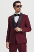 Mens Stacy Adams Suit - Stacy Adams Suit Men's Designer Tuxedo - Vested One Button Shawl Lapel in Burgundy