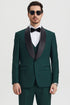 Mens Stacy Adams Suit - Stacy Adams Suit Men's Designer Tuxedo - Vested One Button Shawl Lapel in Hunter Green