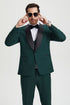 Mens Stacy Adams Suit - Stacy Adams Suit Men's Designer Tuxedo - Vested One Button Shawl Lapel in Hunter Green